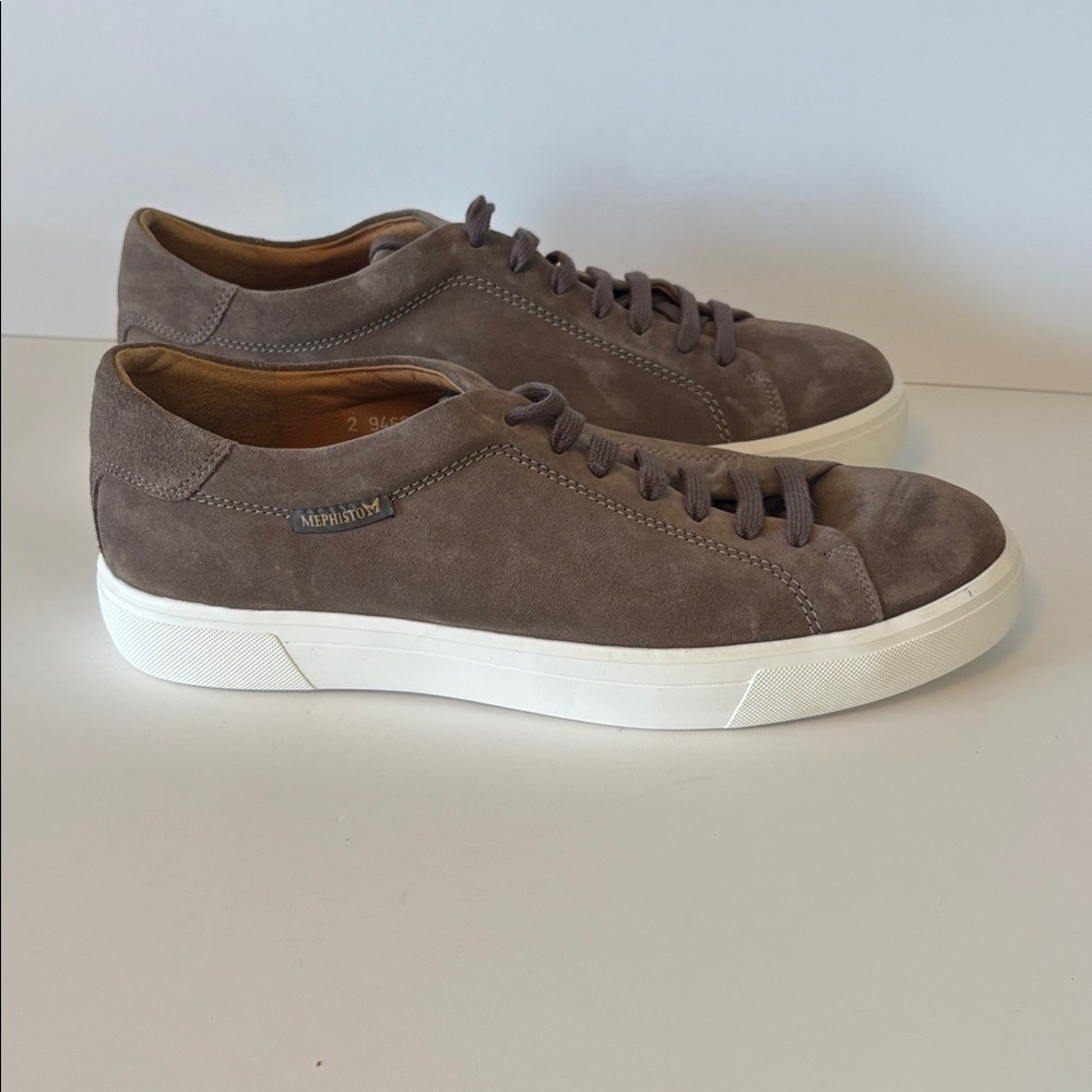 Mephisto Men's Taupe Suede Sneakers, NEW